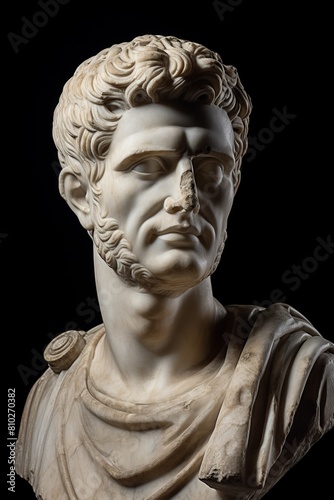 Detailed bust of a classical roman statue