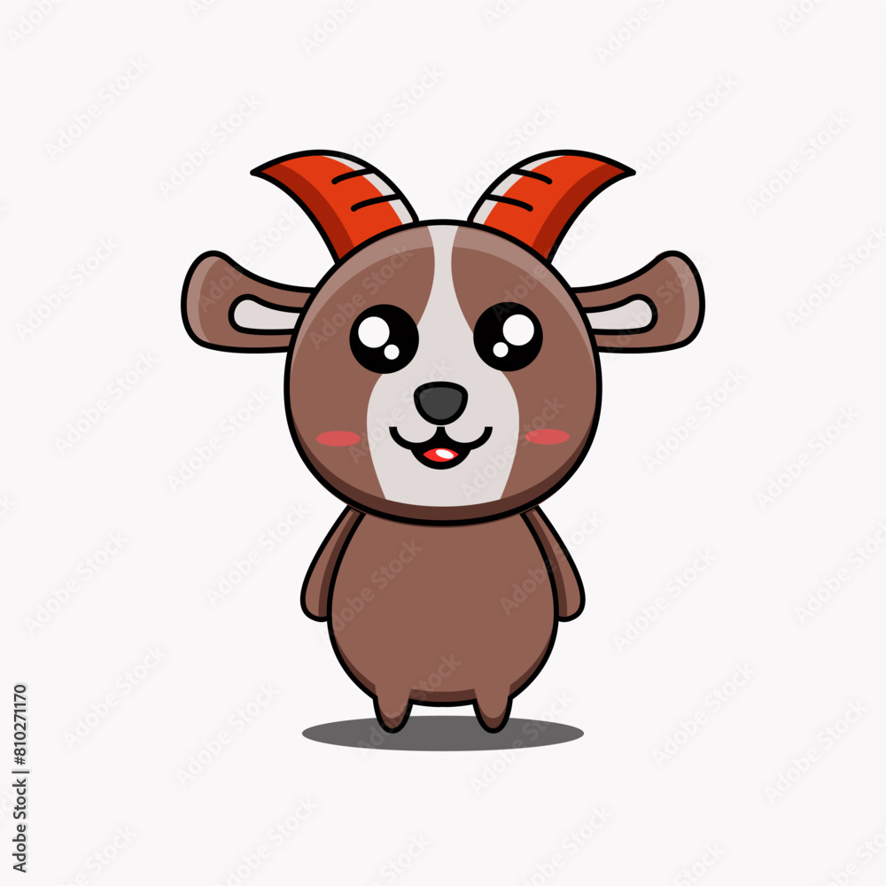 Fototapeta premium cute vector design illustration of a goat mascot