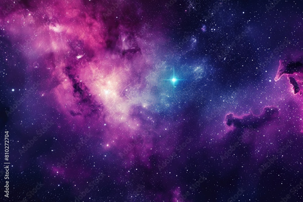 Intergalactic journey through star-filled void. Illustration of a background with a majestic space theme.