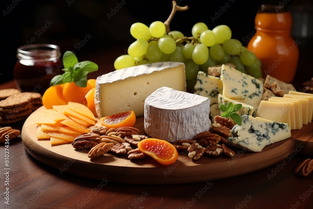 Delicious cheese and fruit platter Delicious cheese and fruit platter