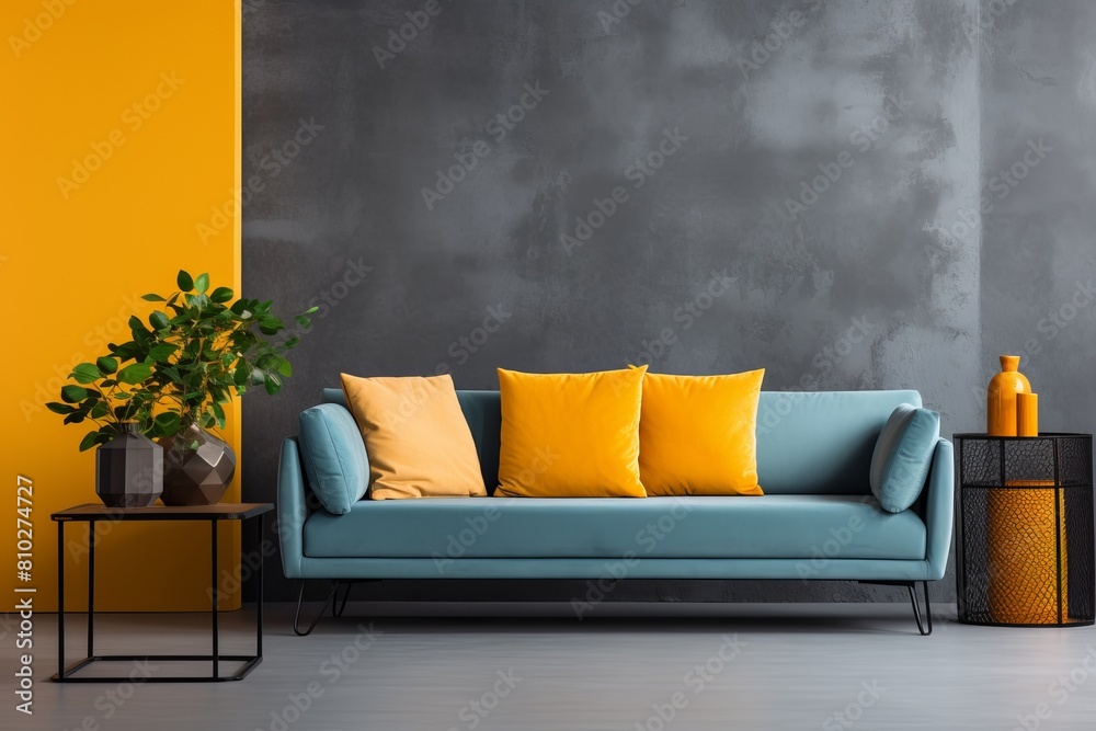 modern living room interior with comfortable sofa and colorful decor modern living room interior with comfortable sofa and colorful decor