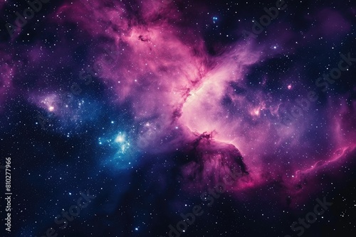 Epic cosmic nebula and twinkling stars. Illustration of a background with a majestic space theme.