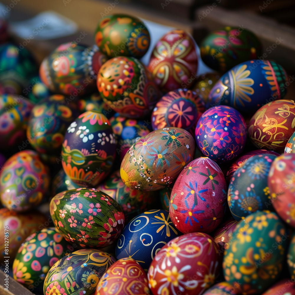 Colorful Hand-Painted Easter Eggs in High-Resolution Colorful Hand-Painted Easter Eggs in High-Resolution