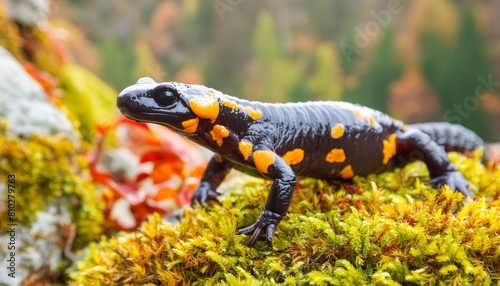 colorful salamander in natural habitat