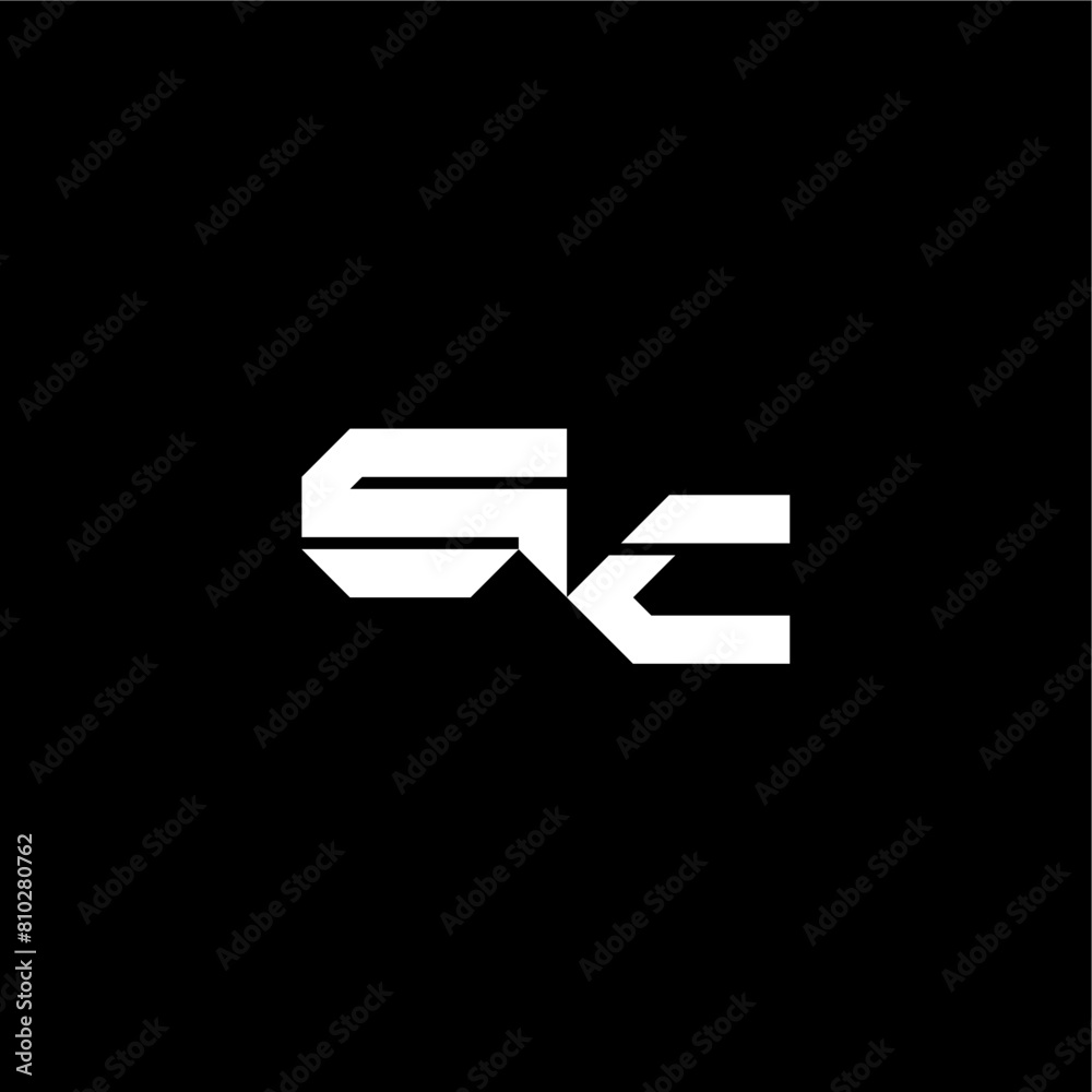 modern monogram initial bold futuristic concept SC techno style letter modern monogram initial bold futuristic concept SC techno style letter