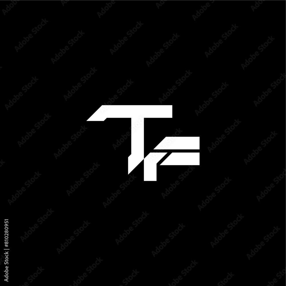modern monogram initial bold futuristic concept TF techno style letter modern monogram initial bold futuristic concept TF techno style letter