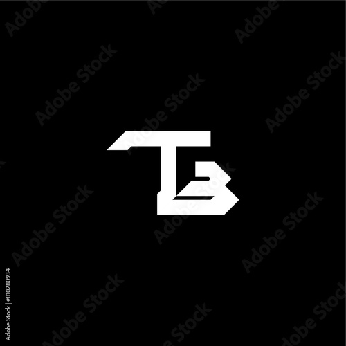 modern monogram initial bold futuristic concept TB techno style letter