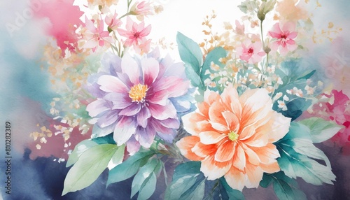 beautiful watercolor flower background illustration