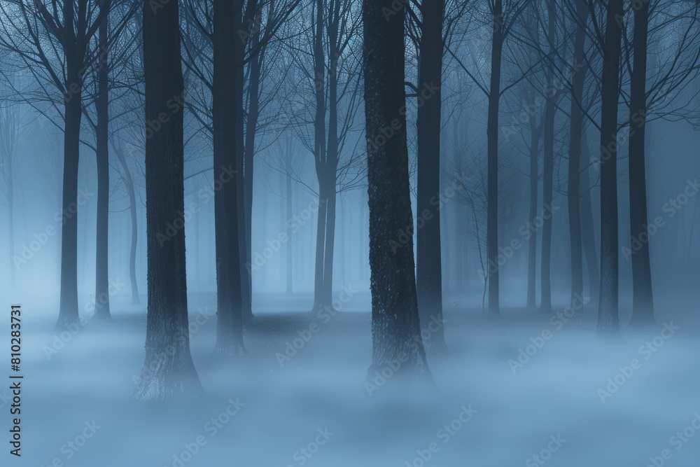 Obraz premium Misty Forest Filled With Trees
