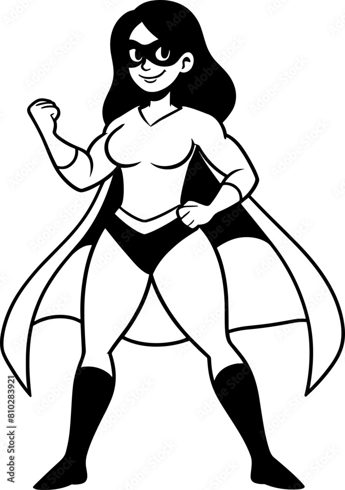 Superhero Woman - Outline Superhero Woman - Outline