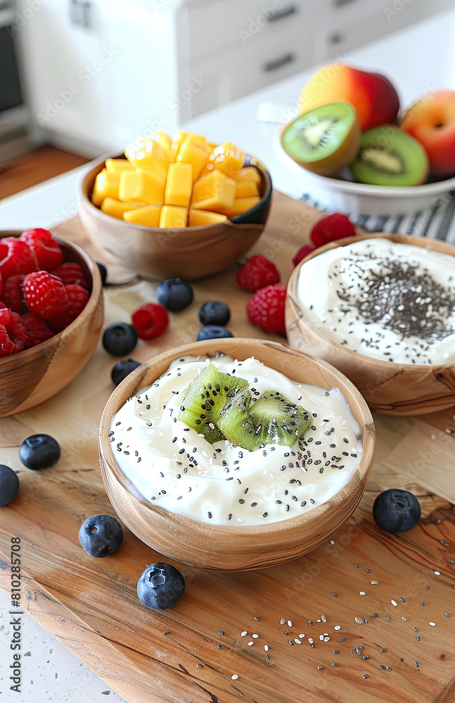 breakfast with yogurt and fruits breakfast with yogurt and fruits