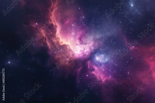 Deep space exploration. Colorful nebula and distant galaxies. Illustration of a background with a majestic space theme.