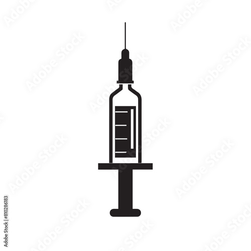 Vaccine in cartoon  doodle style . Image for t-shirt  web  mobile apps and ui. Isolated 2d vector illustration in logo  icon  sketch style  Eps 10  black and white. AI Generative