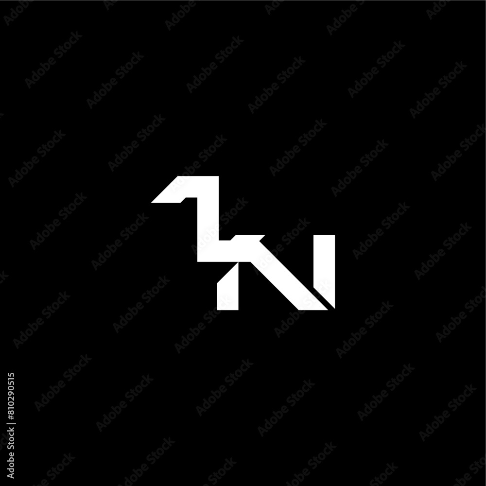 techno style modern monogram initial letter bold futuristic concept IN techno style modern monogram initial letter bold futuristic concept IN