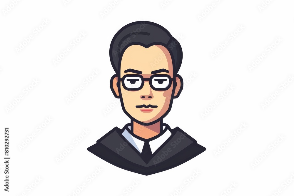 Digital identity representation: vector illustration of a stylish, professional man with glasses and formal attire Digital identity representation: vector illustration of a stylish, professional man with glasses and formal attire