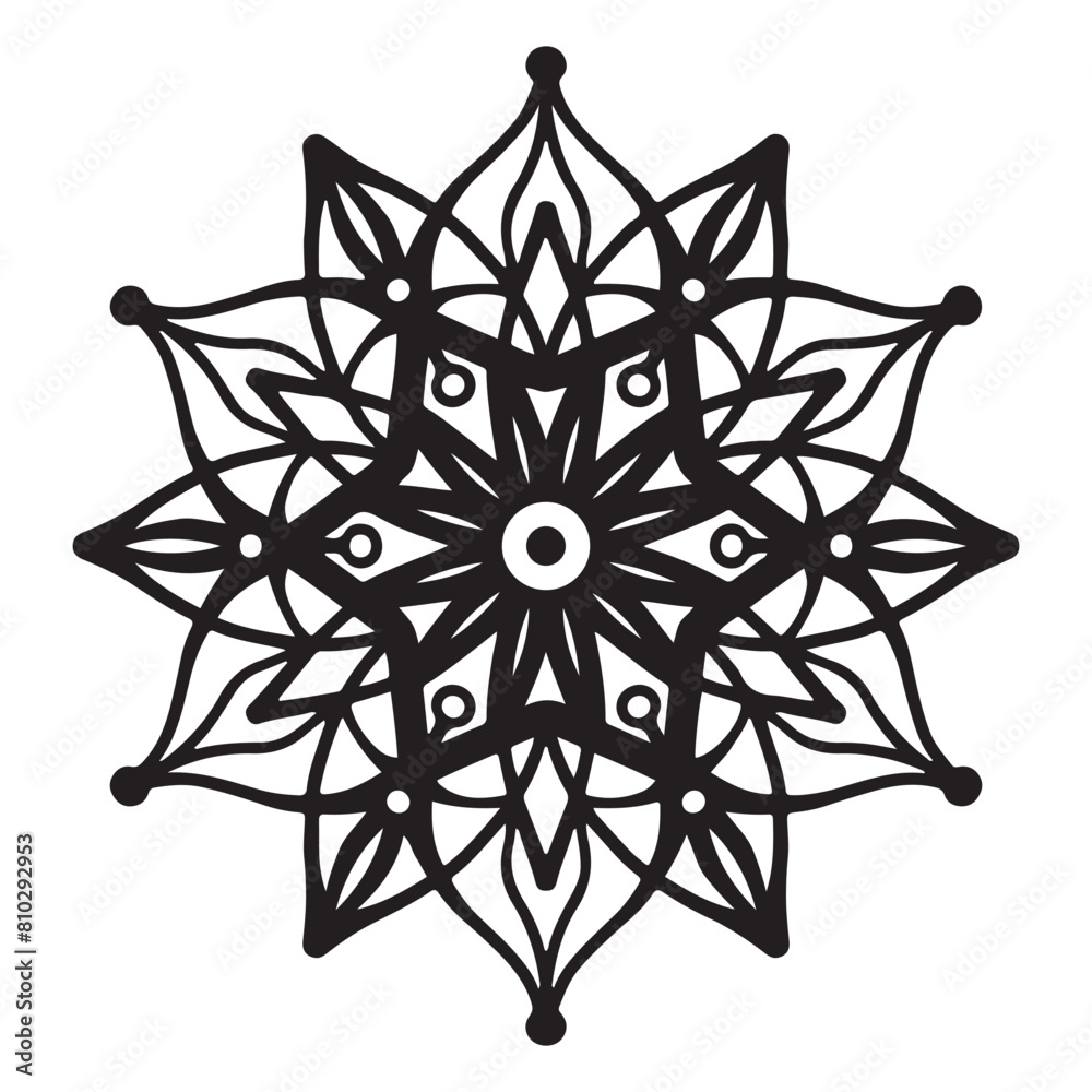 Simple mandala with floral decoration pattern Simple mandala with floral decoration pattern