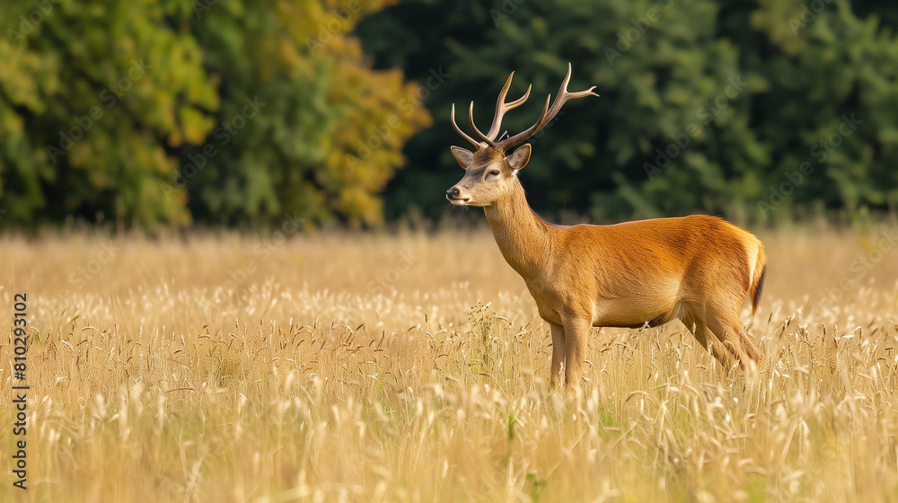Deer Standing in Field of Tall Grass Deer Standing in Field of Tall Grass