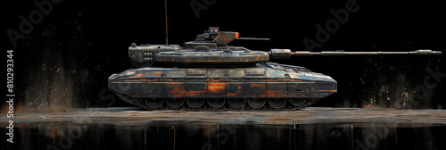Concept drawing of an futuristic tank
