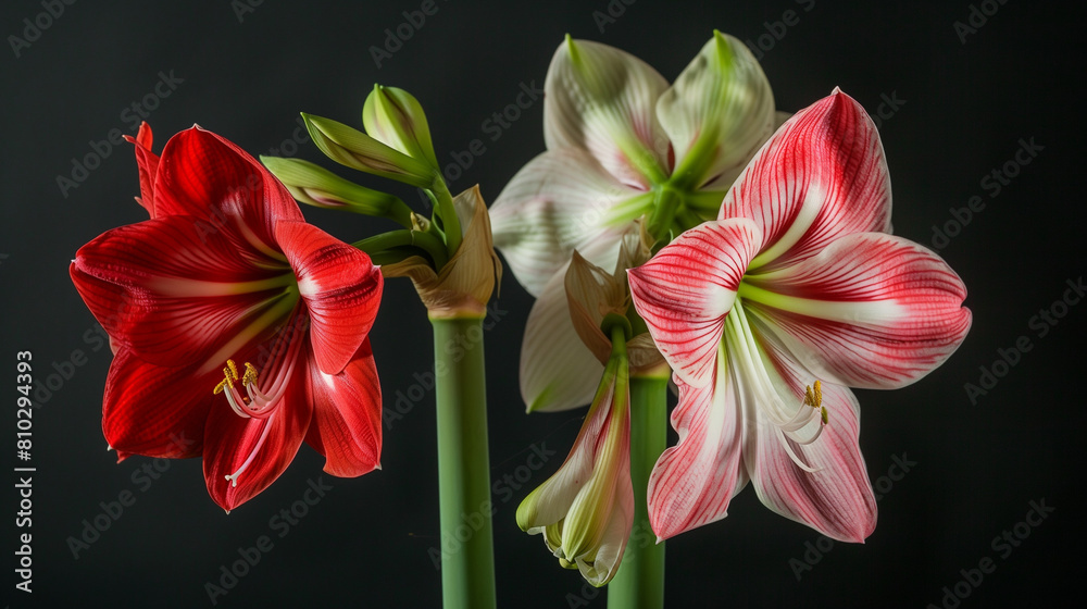 Two Amaryllis Flowers in a Vase