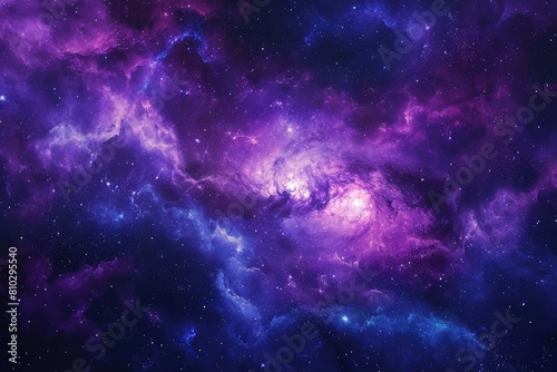 Expansive universe with distant stars and planets. Illustration of a background with a majestic space theme.