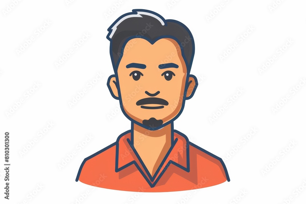 Stylized digital illustration of a confident man, ideal for web avatars and graphic design elements