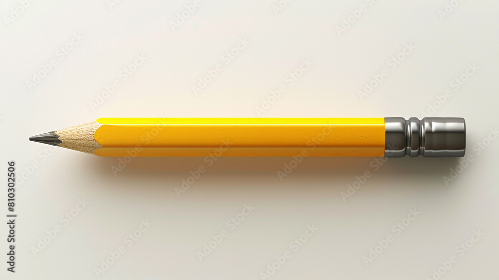 Yellow pencil isolated on white background. 3d rendering. Yellow pencil isolated on white background. 3d rendering.