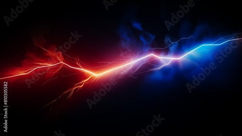 Abstract dynamic representation of a high voltage electric discharge photo