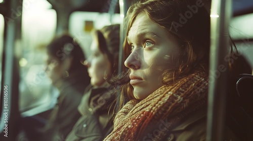 Frustrated Passenger in a Crowded Transportation photo