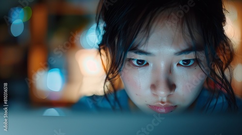 Frustrated student staring at blank computer screen