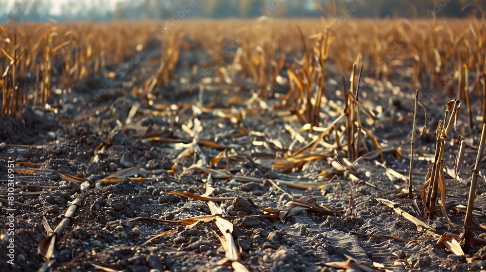 Withered Crop Field Due to Climate Change