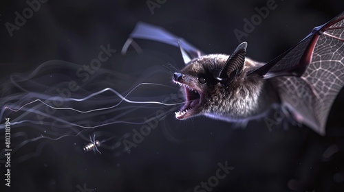 Bat using echolocation to navigate