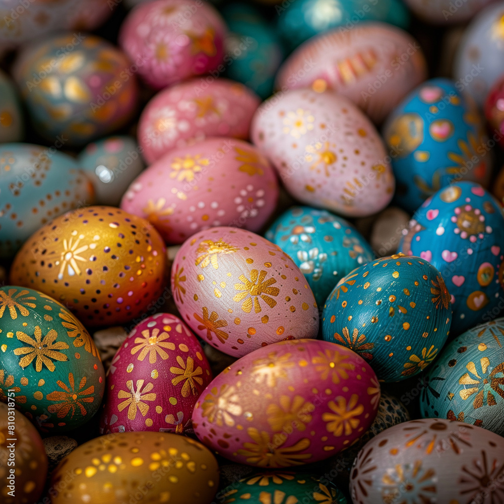 Colorful Hand-Painted Easter Eggs in High Resolution Colorful Hand-Painted Easter Eggs in High Resolution