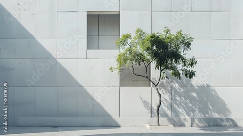 Square white walls  geometric shapes