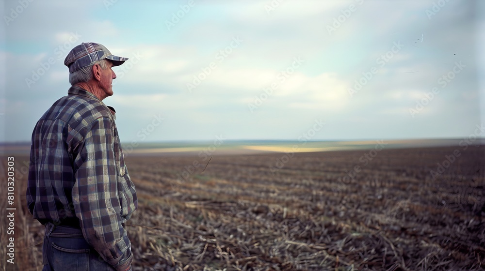 Contemplative Farmer Facing Climate Challenges