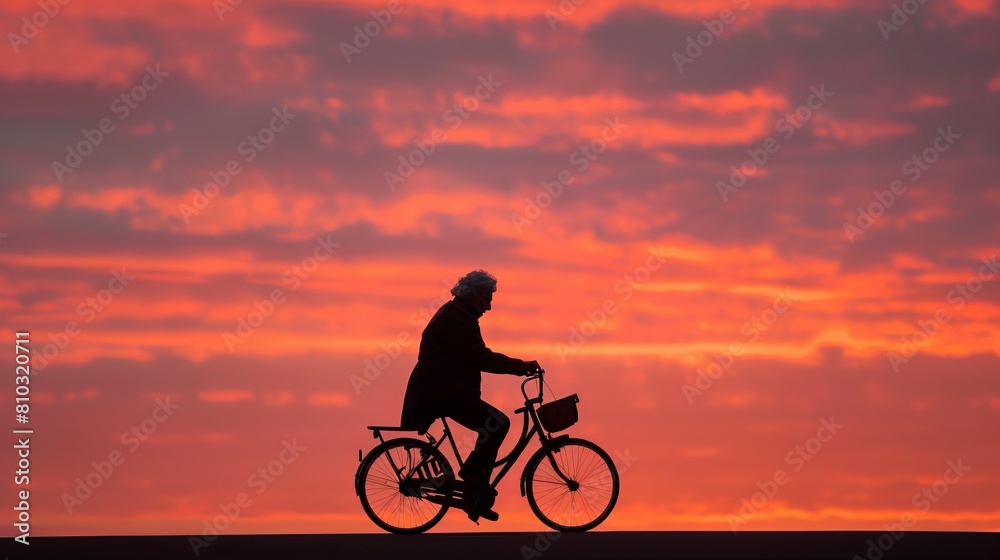 Fototapeta premium Graceful Aging on a Cycling Adventure