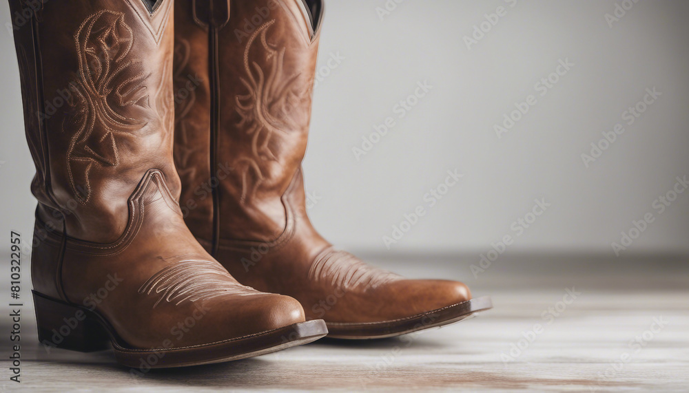 raditional cowboy boots, isolated white background
