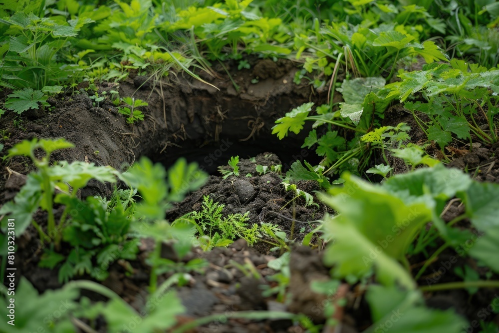 Freshly Dug Soil in a Garden Indicating Preparation for Planting or Harvesting, Symbolizing Growth Freshly Dug Soil in a Garden Indicating Preparation for Planting or Harvesting, Symbolizing Growth
