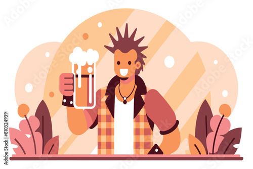 A man holding a mug filled with beer