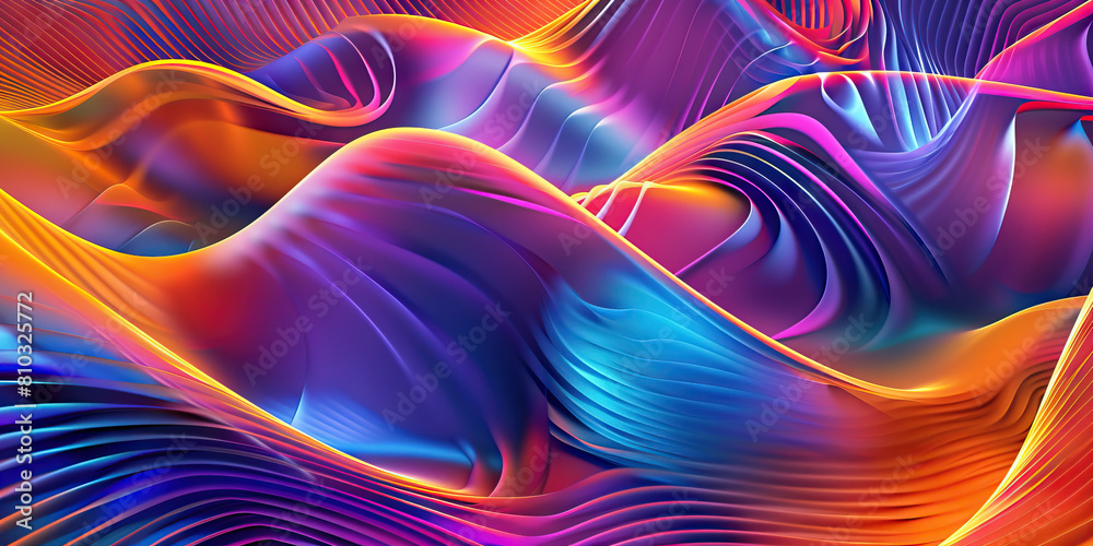 Fototapeta premium Healing Frequency: Abstract Waves and Patterns Signifying Positive Vibrations and Wellness