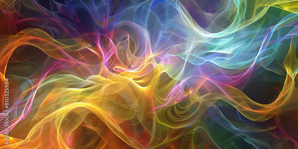 Healing Frequency: Abstract Waves and Patterns Signifying Positive Vibrations and Wellness