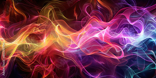 Healing Frequency: Abstract Waves and Patterns Signifying Positive Vibrations and Wellness