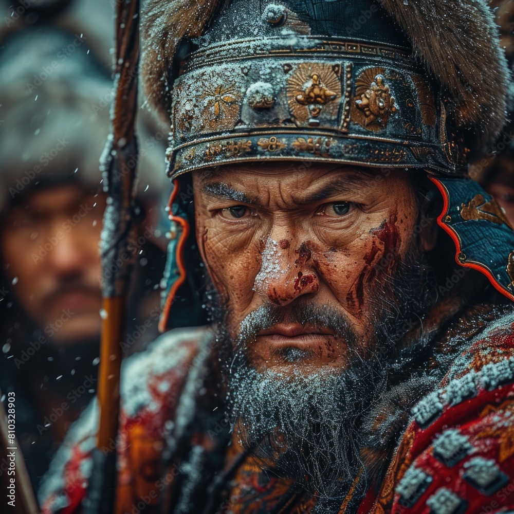 Tatar Mongols: nomadic warriors and conquerors, cultural legacy, military prowess, Eurasian steppes strength, traditional attire, resilience and the spirit of the historic nomadic lifestyle. Tatar Mongols: nomadic warriors and conquerors, cultural legacy, military prowess, Eurasian steppes strength, traditional attire, resilience and the spirit of the historic nomadic lifestyle.