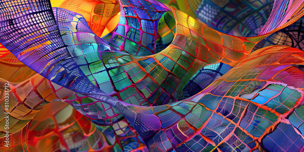 Fototapeta premium Hospital Harmony: Abstract Design with Interlocking Patterns Evoking Unity and Healing