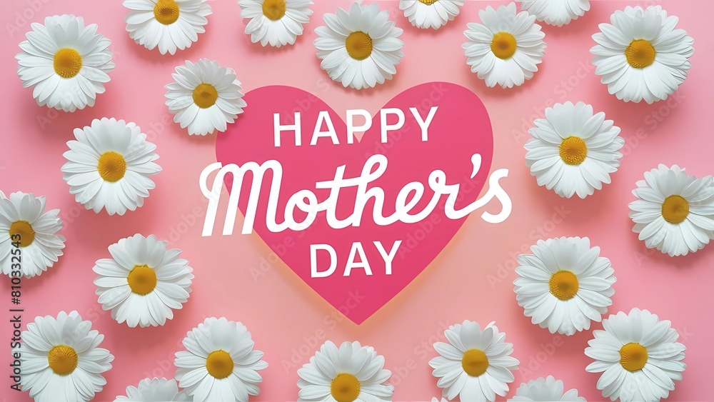 happy day greeting card with flowers on a pink happy day greeting card with flowers on a pink
