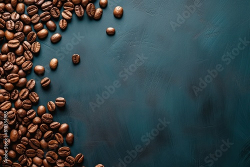 Roasted coffee beans on marble background