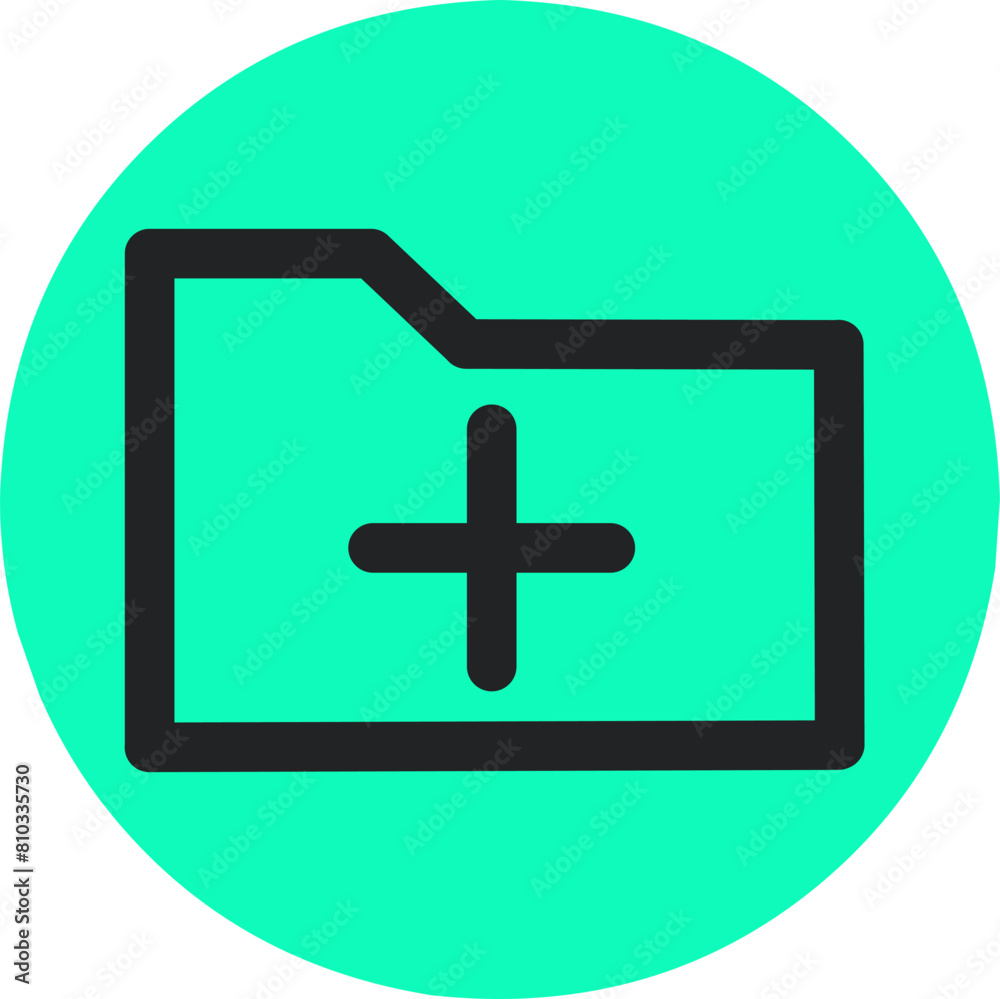 Add new folder icon isolated on green background.vector illustration Add new folder icon isolated on green background.vector illustration