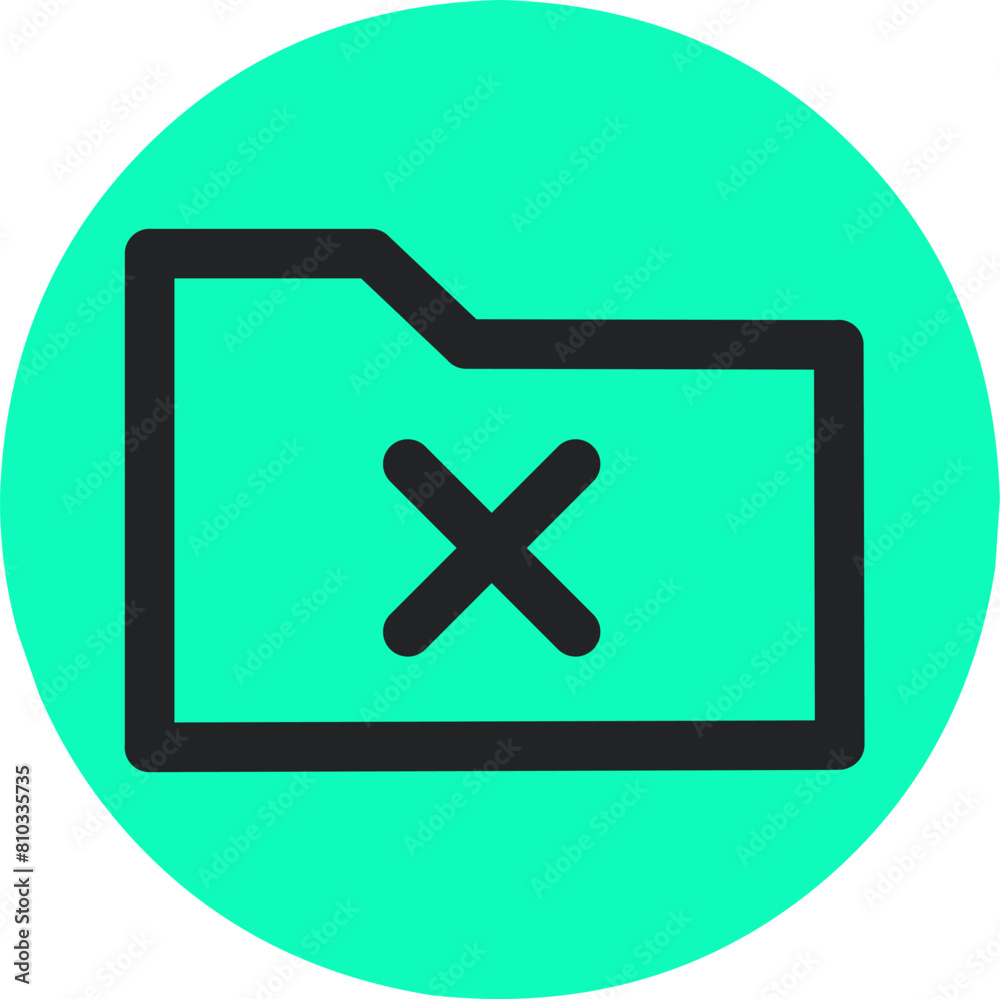 Delete folder icon isolated on green background. Folder with trash. Delete or folder error. Close the computer information folder. Delete folder icon isolated on green background. Folder with trash. Delete or folder error. Close the computer information folder.