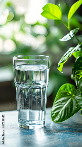 Fresh, clean water fills a glass, epitomizing purity and rejuvenation