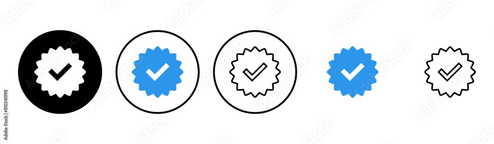 verified icon set. verification check mark. approved icon verified icon set. verification check mark. approved icon