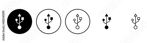 Usb icon set. Flash disk icon vector
